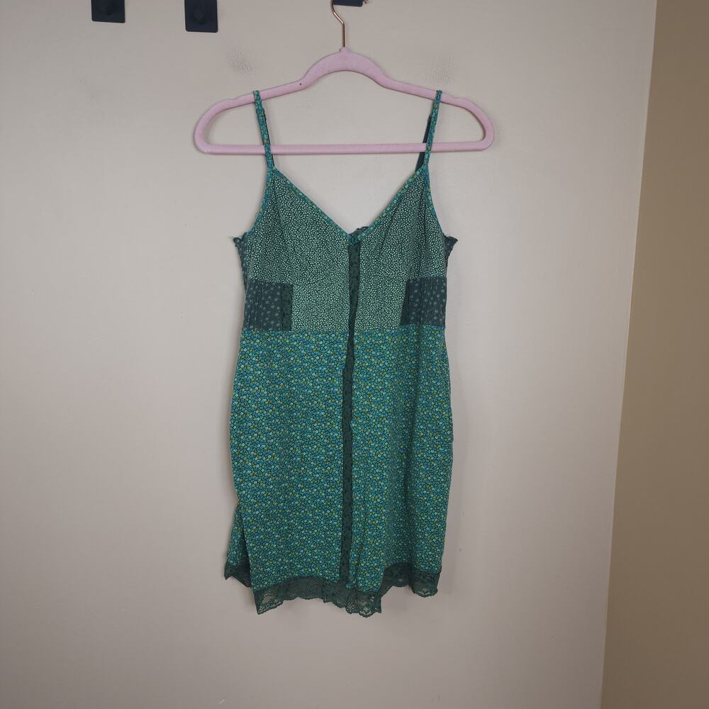 Pinkerton Mixed Green Floral Print Strapless Mini Dress Size M